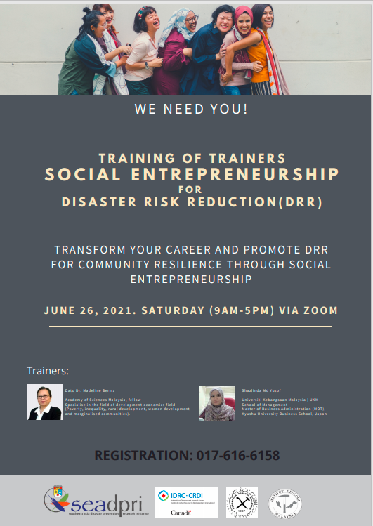 Training of Trainers: Social Entrepreneurship for Disaster Risk Reduction, 26 June 2021
